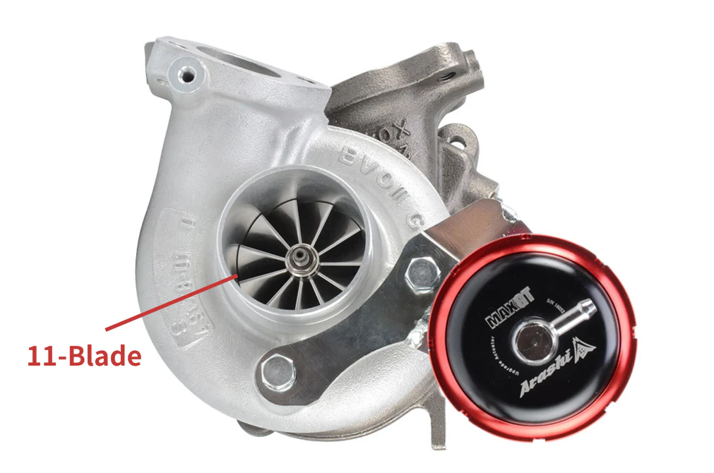11 kanatlı turbo kompresör çarkına sahip turboşarj